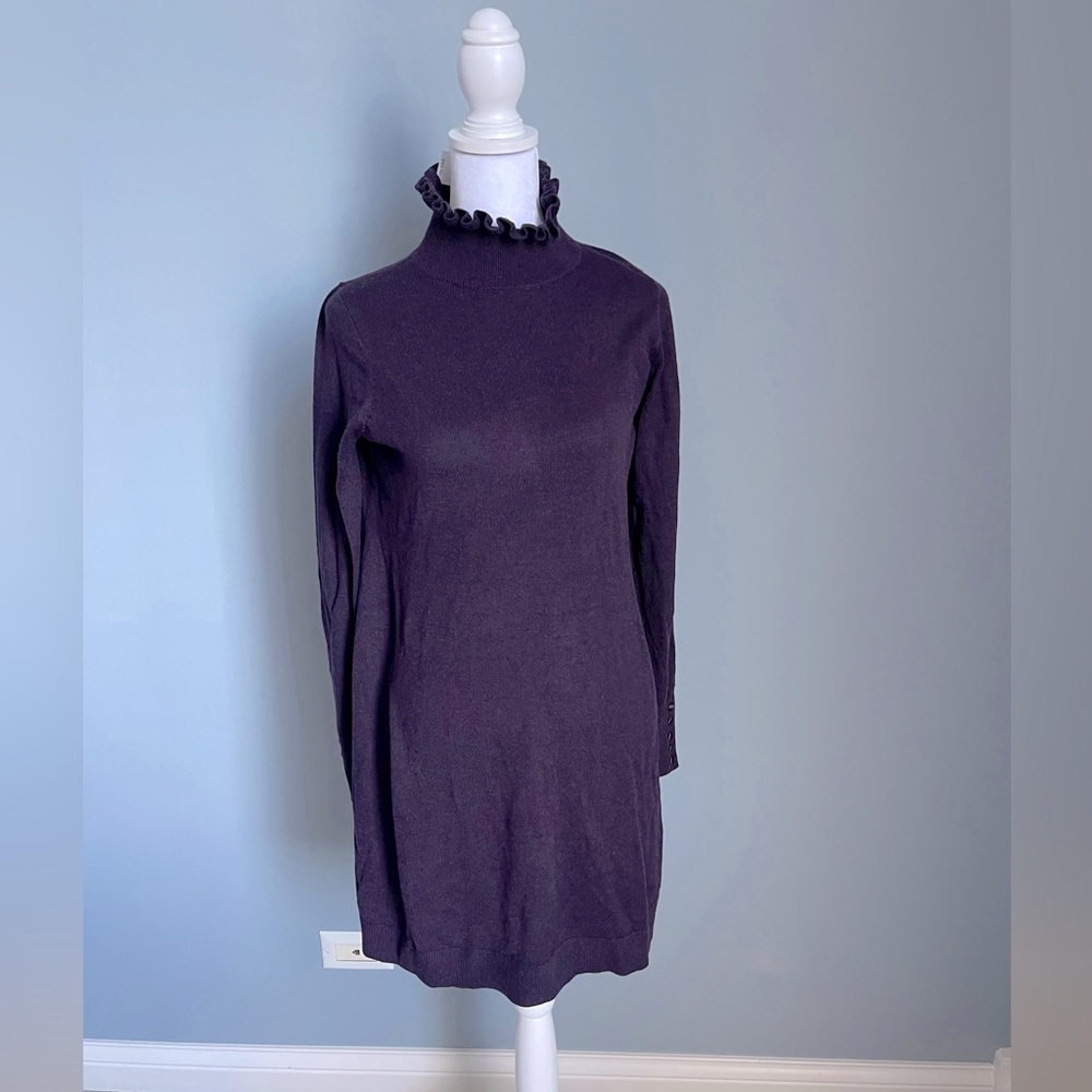 Ann Taylor Loft Purple Ruffle Dress small